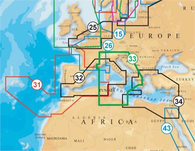 Sale £137 - Navionics Platinum+ XL3 33P+ Exchange Chart Central Med. - SD format