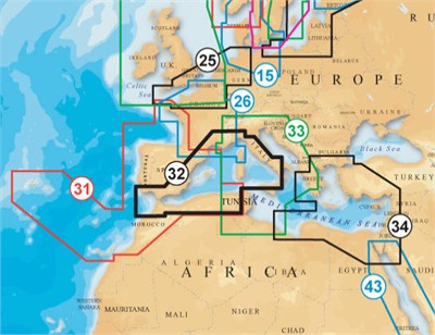 Sale £137 - Navionics Platinum+ XL3 32P+ Exchange Chart West Med. - SD format 