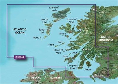 Garmin BlueChart VEU006RU g3 Vision chart Updates - Scotland, West Coast